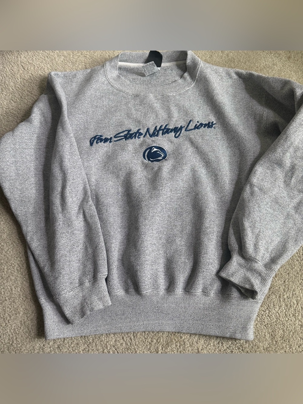 Vintage 90s Penn State University PSU Embroidered Crewneck Sweatshirt Gray